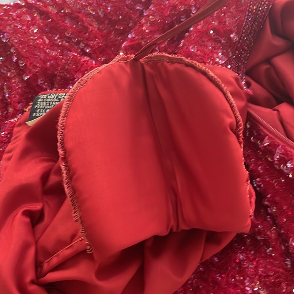 VGT 60’s SYLVIA ANN sequin cherry red dress size large - Picture 10 of 15